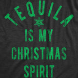 Womens Tequila Is My Christmas Spirit T Shirt Funny Xmas Holiday Booze Drinking Lovers Tee For Ladies