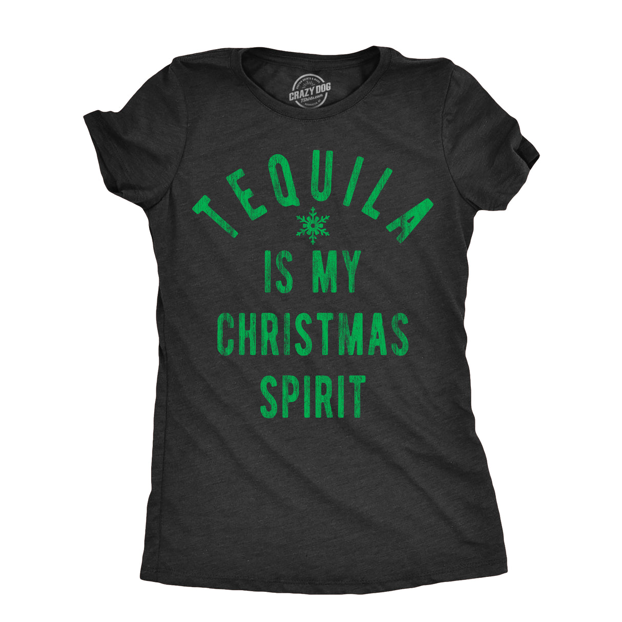 Womens Tequila Is My Christmas Spirit T Shirt Funny Xmas Holiday Booze Drinking Lovers Tee For Ladies