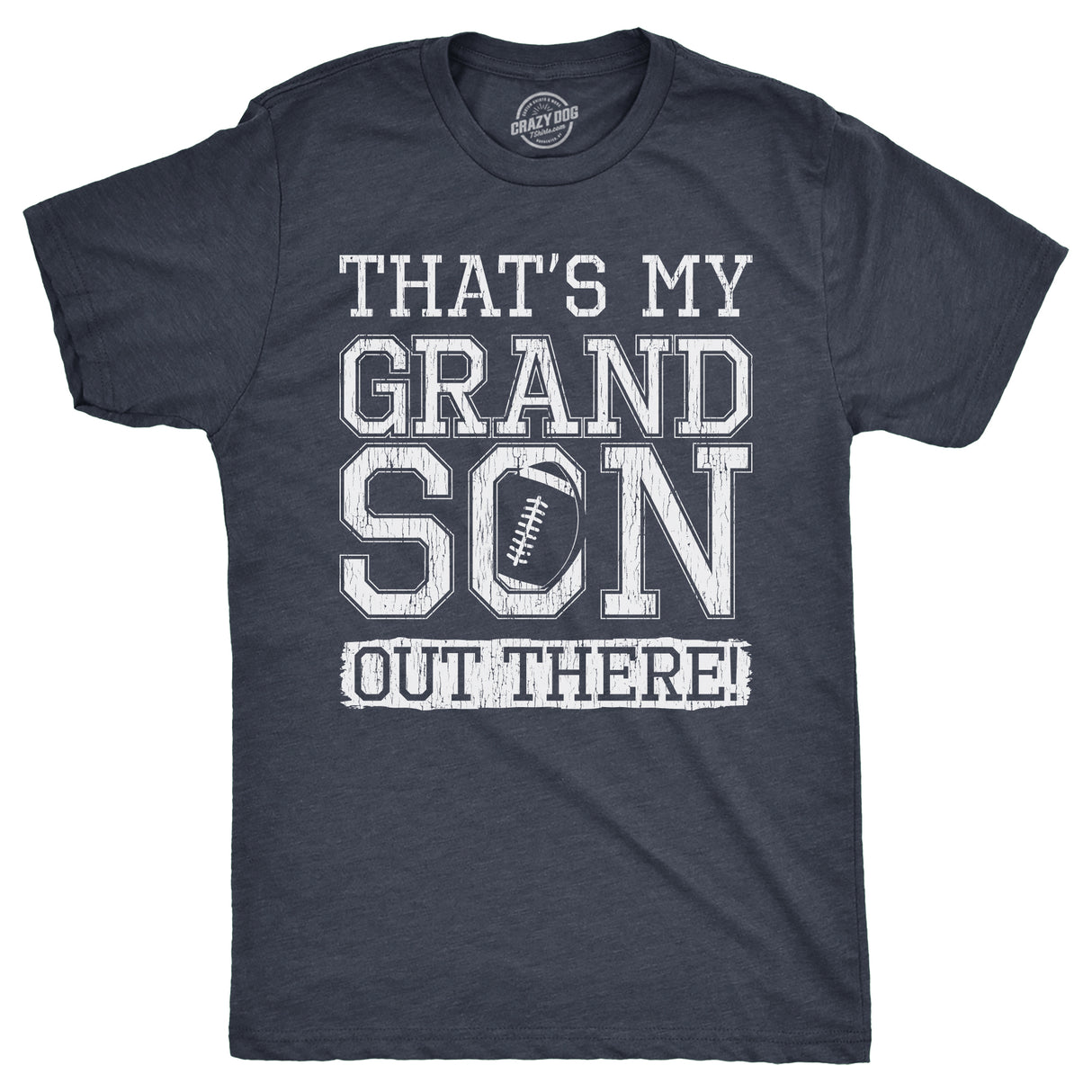 Mens Thats My Grandson Out There T Shirt Funny Proud Football Grandparent Tee For Guys