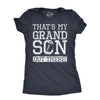 Womens Thats My Grandson Out There T Shirt Funny Proud Football Grandparent Tee For Ladies
