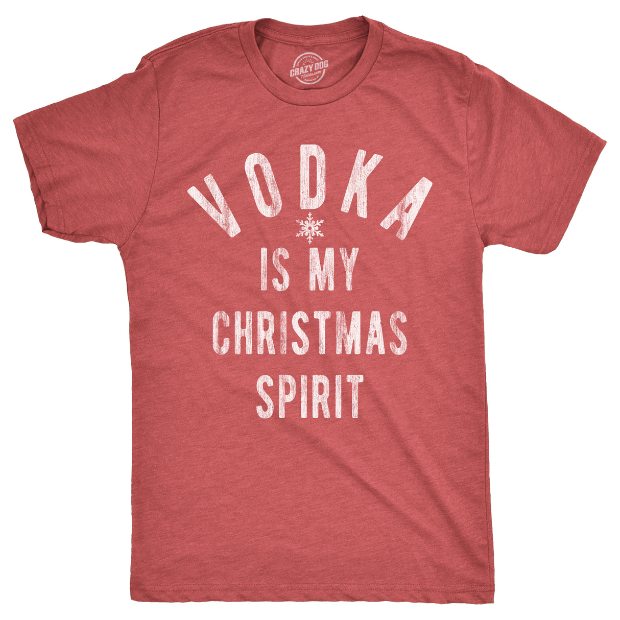 Mens Vodka Is My Christmas Spirit T Shirt Funny Xmas Holiday Booze Drinking Lovers Tee For Guys