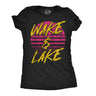 Womens Funny T Shirts Wake And Lake Sarcastic Vacation Lovers Graphic Novelty Tee For Ladies