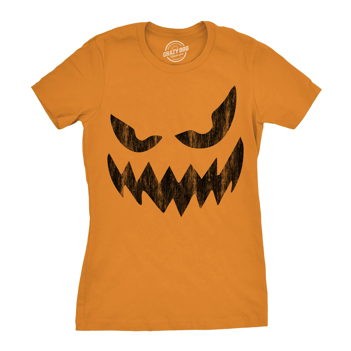 Womens Wavy Mouth Wayne Pumpkin T Shirt Funny Halloween Jack O Lantern Terrifying Smile Tee For Ladies