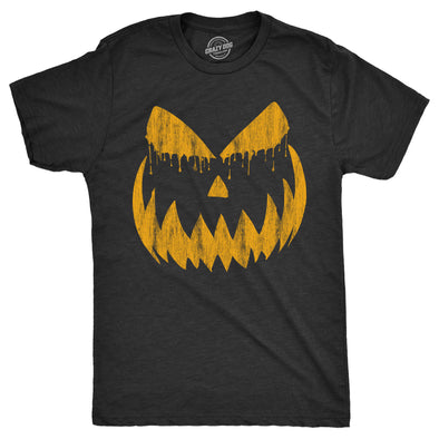 Mens Weeping Wendell Pumpkin T Shirt Funny Halloween Jack O Lantern Horrifying Smile Tee For Guys