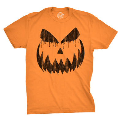 Mens Weeping Wendell Pumpkin T Shirt Funny Halloween Jack O Lantern Horrifying Smile Tee For Guys