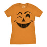 Womens Winky Warren Pumpkin T Shirt Funny Halloween Jack O Lantern Unsettling Smile Tee For Ladies