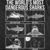 Womens The Worlds Most Dangerous Sharks T Shirt Funny Card Pool Loan Shark Joke Tee For Ladies