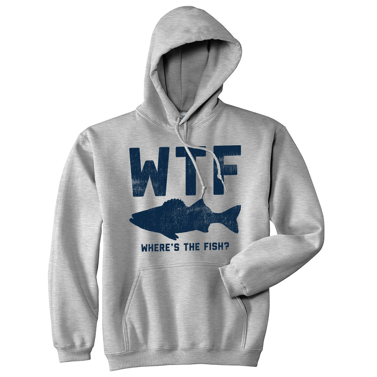 WTF Wheres The Fish Unisex Hoodie Funny Fishing Acronym Fishermen Joke Hooded Sweatshirt