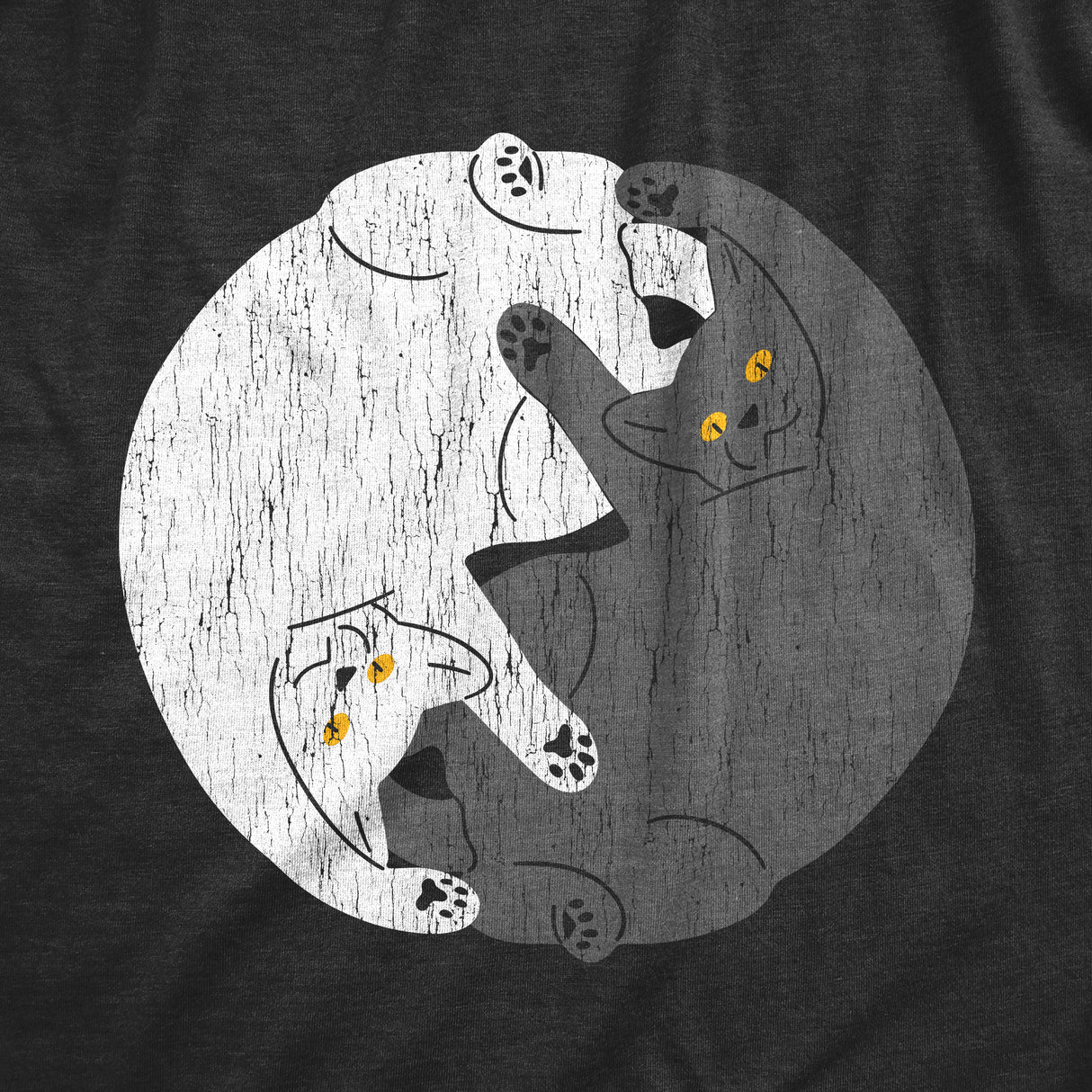 Mens Yin Yang Cats T Shirt Funny Kitten Lovers Light And Dark Tee For Guys