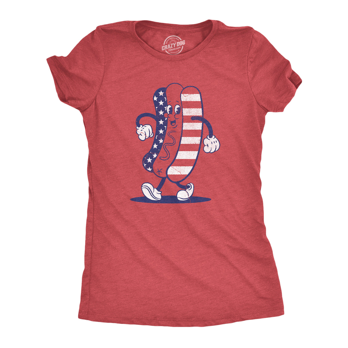 Womens Fourth Of July Hotdog T Shirt Funny Patriotic Cookout Grilling Tee for Ladies