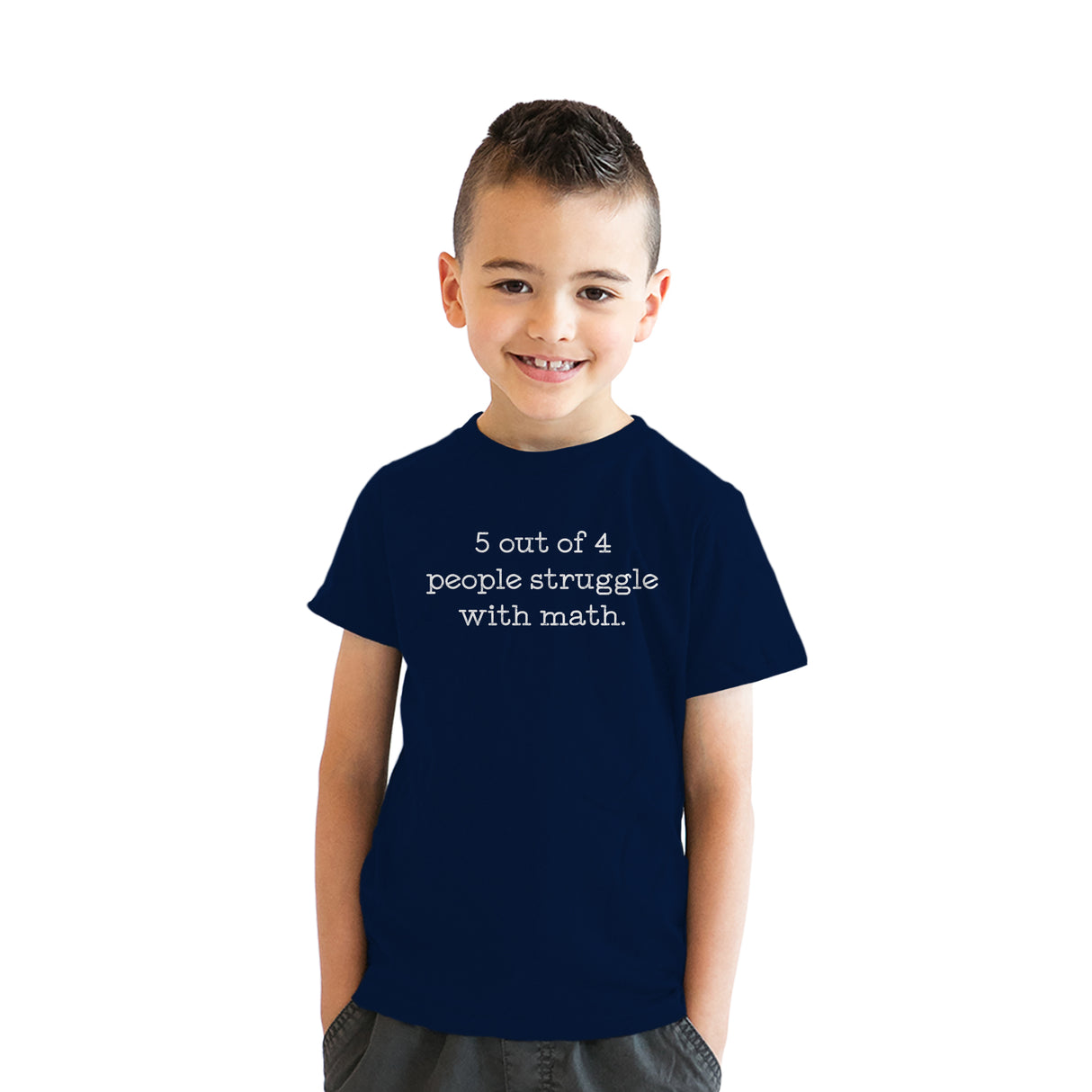 Youth 5 Out Of 4 People Struggle With Math T Shirt Funny Nerdy School Joke Tee For Kids