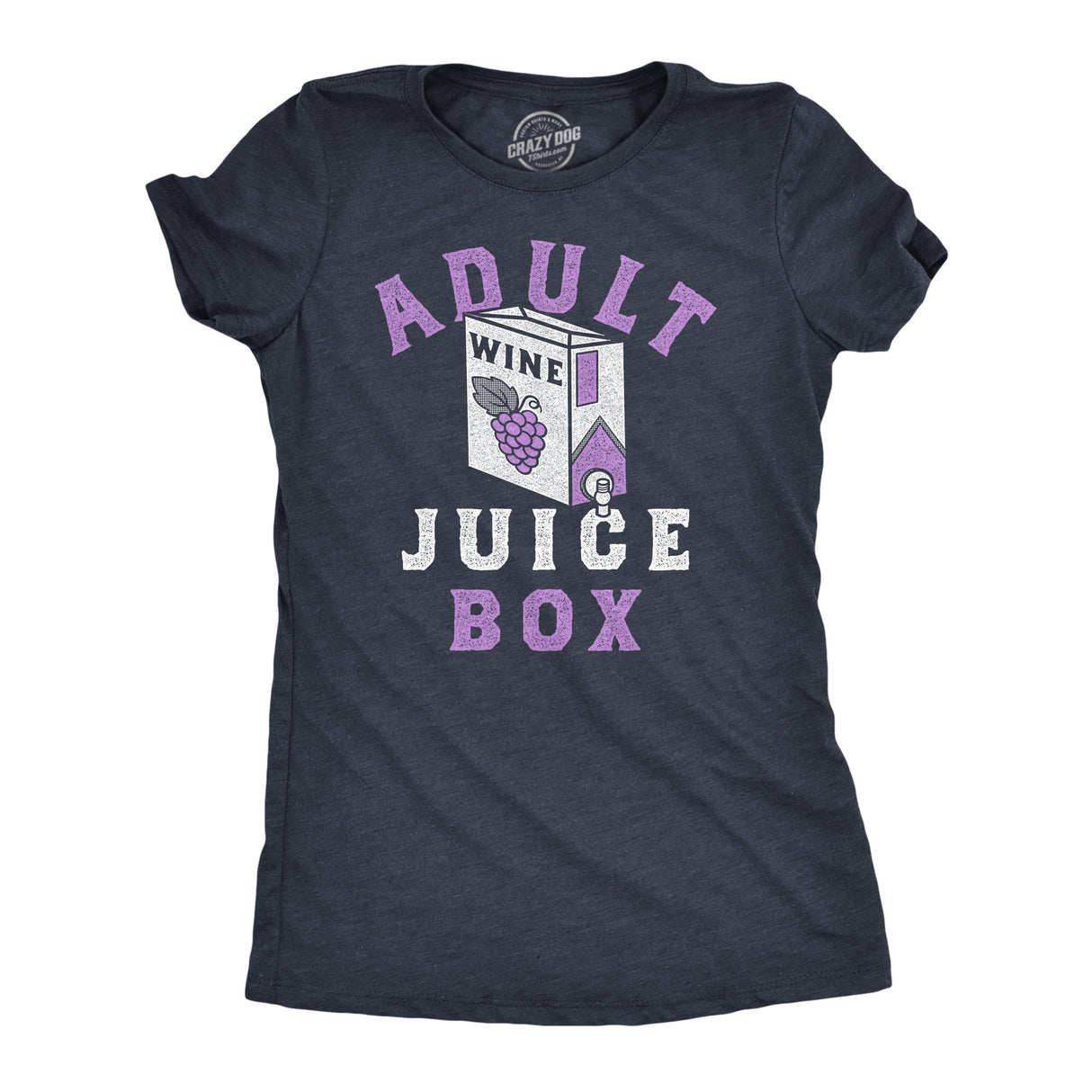 Womens Adult Juice Box T Shirt Funny Boxed Wine Lovers Joke Tee For Ladies