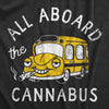 Mens All Aboard The Cannabus T Shirt Funny 420 Joint Smoking Cannabis Party Bus Tee For Guys