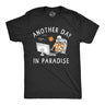 Mens Another Day In Paradise T Shirt Funny Office Job Dead Skeleton Joke Tee for Guys