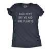 Womens Back In My Day We Had Nine Planets T Shirt Funny Pluto Space Lovers Joke Tee For Ladies