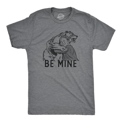 Mens Be Mine T Shirt Funny Valentines Day Mean Bear Hug Joke Tee For Guys