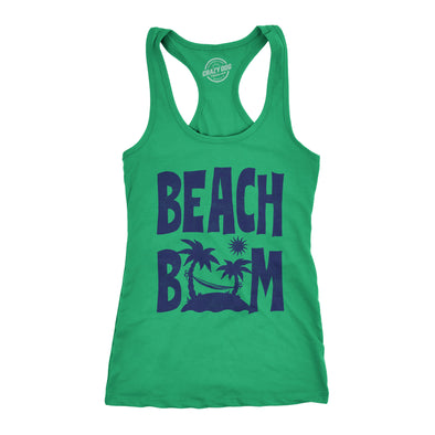 Womens Beach Bum Fitness Tank Funny Sandy Ocean Shoreline Vacation Lovers Sleeveless Tee For Ladies