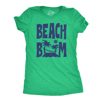 Womens Beach Bum T Shirt Funny Sandy Ocean Shoreline Vacation Lovers Tee For Ladies