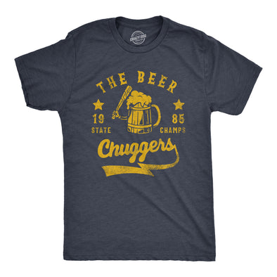 Mens The Beer Chuggers T Shirt Funny State Champs Baseball Team Drinking Lovers Tee For Guys