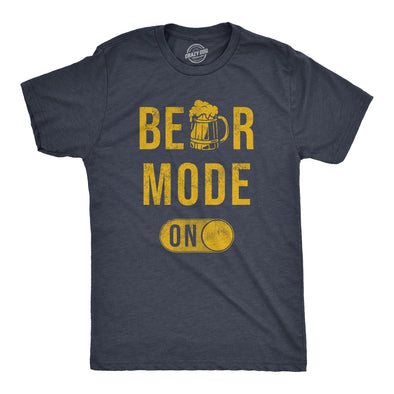 Mens Beer Mode On T Shirt Funny Drinking Partying Lager Ale Lovers Joke Tee For Guys