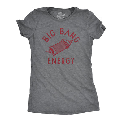 Womens Big Bang Energry T Shirt Funny Fourth Of July Fireworks Exploding Rocket Tee For Ladies