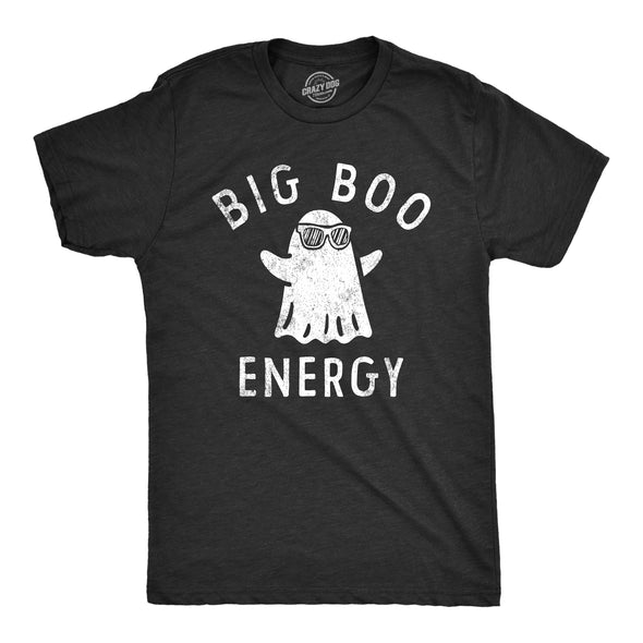 Mens Big Boo Energry T Shirt Funny Spooky Halloween Bed Sheet Ghost Tee For Guys