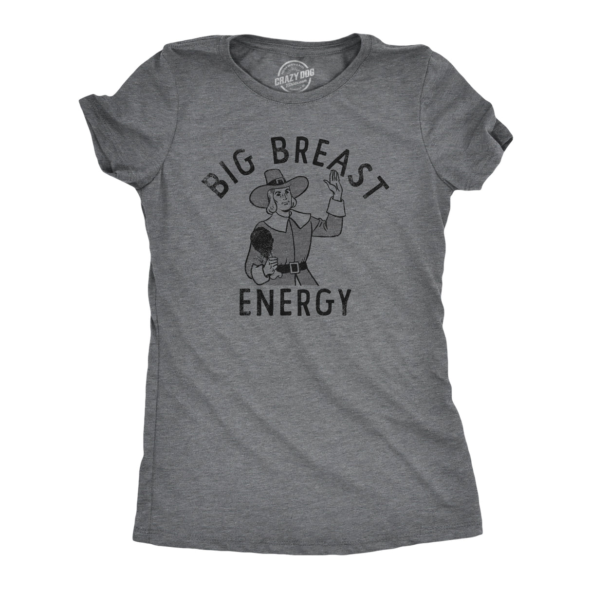 Womens Big Breast Energy T Shirt Funny Thanksgiving Turkey Dinner Pilgrim Tee For Ladies