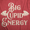 Womens Big Cupid Energy T Shirt Funny Cute Valentines Day Vibes Angel Wings Tee For Ladies