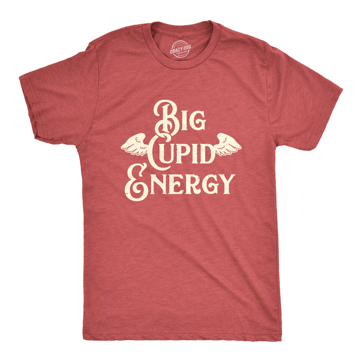 Mens Big Cupid Energy T Shirt Funny Valentines Day Novelty Tee for Men