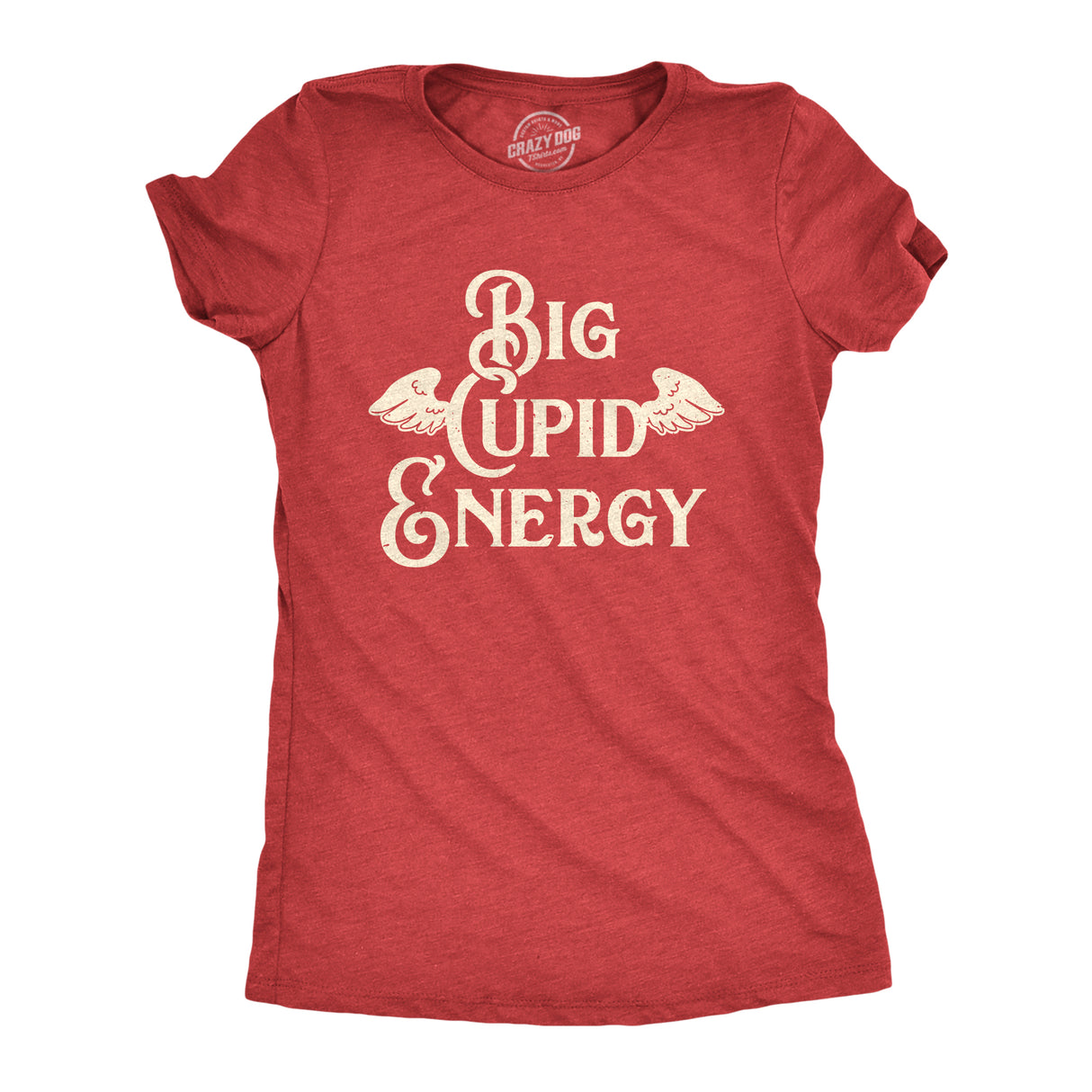 Womens Big Cupid Energy T Shirt Funny Valentines Day Novelty Tee for Women