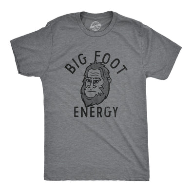 Mens Big Foot Energy T Shirt Funny Sasquatch Yeti Cryptid Vibes Tee For Guys