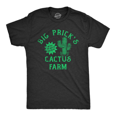 Mens Big Pricks Cactus Farm T Shirt Funny Succulent Prickles Shop Joke Tee For Guys