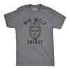 Mens Big Wolf Energy T Shirt Funny Halloween Werewolf Vibes Joke Tee For Guys