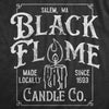 Mens Black Flame Candle Co T Shirt Funny Spooky Halloween Candles Company Tee For Guys