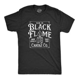 Mens Black Flame Candle Co T Shirt Funny Spooky Halloween Candles Company Tee For Guys