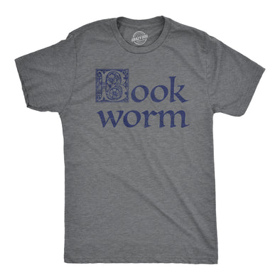 Mens Book Worm T Shirt Funny Literature Reading Lovers Tee For Guys