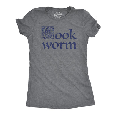 Womens Book Worm T Shirt Funny Literature Reading Lovers Tee For Ladies