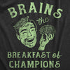 Womens Brains The Breakfast Of Champions T Shirt Funny Halloween Zombie Joke Tee For Ladies