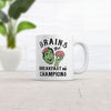 Brains The Breakfast Of Champions Mug Funny Halloween Undead Zombie Cup-11oz