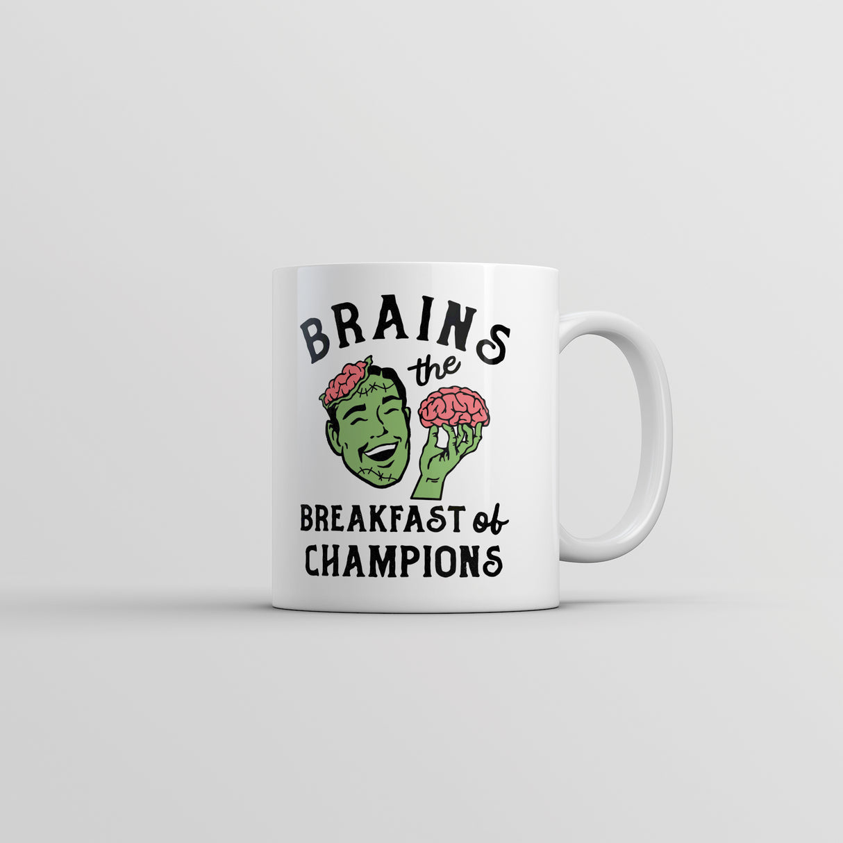 Brains The Breakfast Of Champions Mug Funny Halloween Undead Zombie Cup-11oz