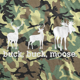 Buck Buck Moose Camo T Shirt Funny Deer Hunting Joke Tee For Guys