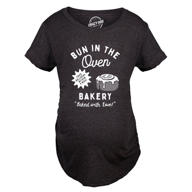 Maternity Bun In The Oven Bakery T Shirt Funny Cute Pregnant Pastry Baking Tee For Ladies