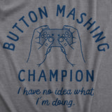 Mens Button Mashing Champion T Shirt Funny Video Gaming Controller Joke Tee For Guys