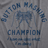 Mens Button Mashing Champion T Shirt Funny Video Gaming Controller Joke Tee For Guys
