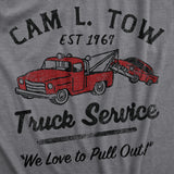 Mens Cam L Tow Truck Service T Shirt Funny Camel Tow Adult Joke Tee for Guys