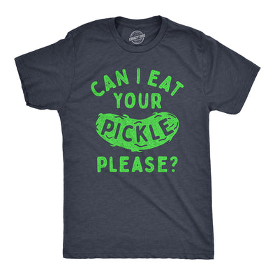 Mens Can I Eat Your Pickle Please T Shirt Funny Dill Pickles Lovers Tee For Guys