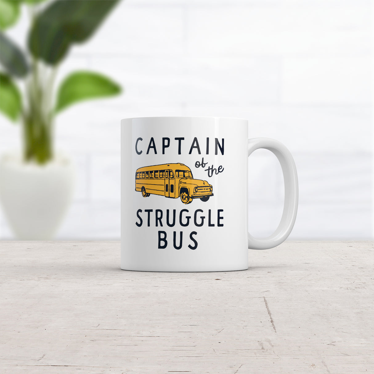 Captain Of The Struggle Bus Mug Funny Yellow School Bus Novelty Cup-11oz