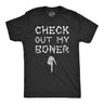 Mens Check Out My Boner T Shirt Funny Halloween Skeleton Bones Adult Joke Tee for Guys