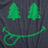 Mens Christmas Tree Eyes Smile T Shirt Funny Xmas Lovers Smiling Face Tee For Guys