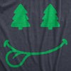 Womens Christmas Tree Eyes Smile T Shirt Funny Xmas Lovers Smiling Face Tee For Ladies